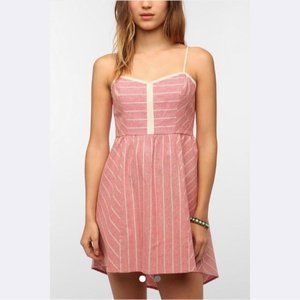 COPE | Pink Striped Linen Blend Sundress Size XS